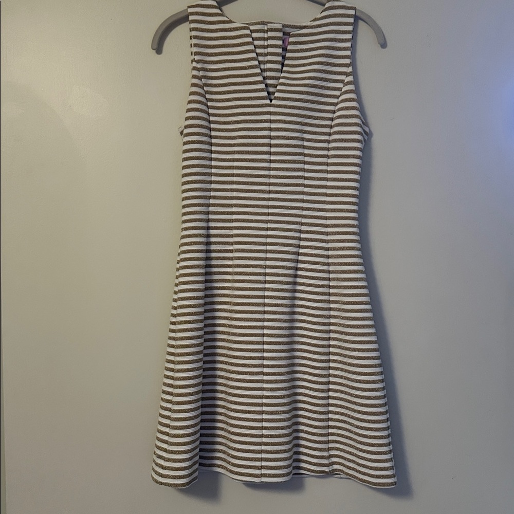 Lilly Pulitzer Gold and Cream Textured Dress
